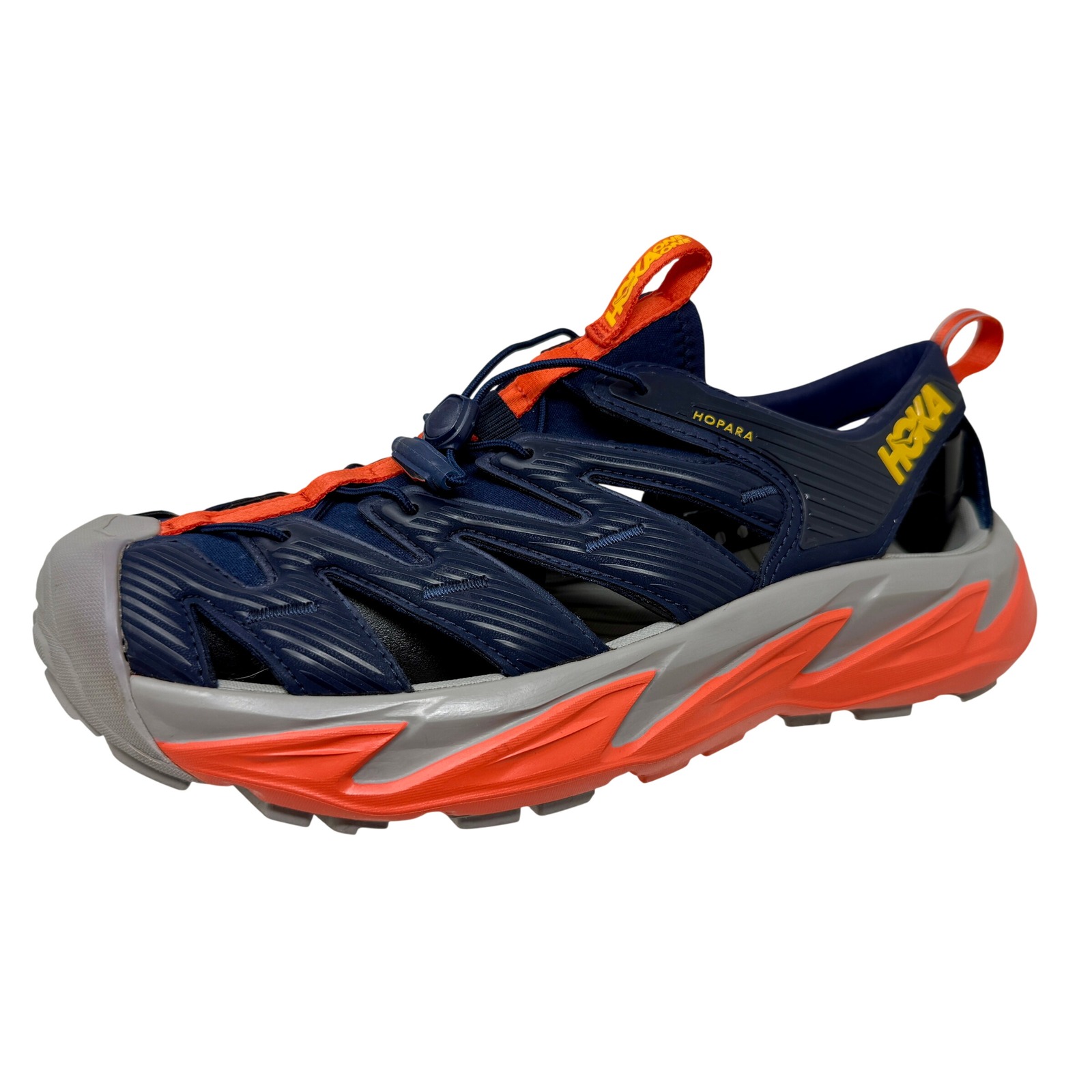 Hoka One One Hopara Men's 10 Black Iris Mandarin Red Water Sandals 1106534 Bimr